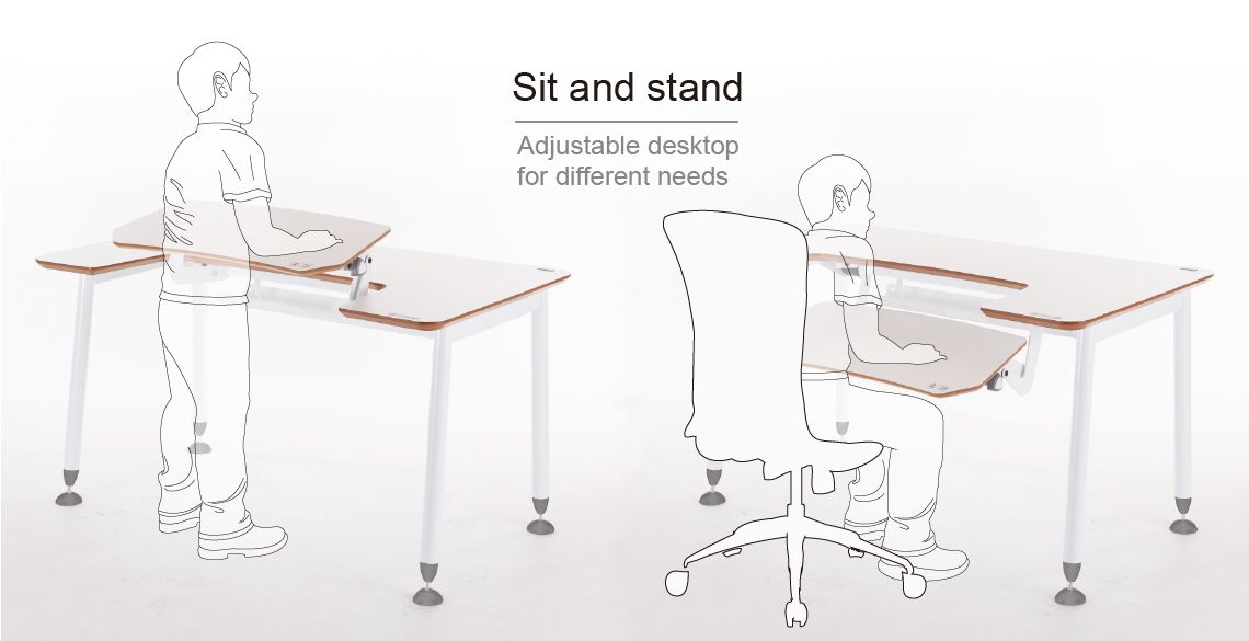 ergonomic high adjustable desk, work from home, office furniture